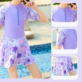 thumbnail image 6 of Hienoo Girls Floral Swim Dress Quick Dry Short Sleeve Rashguard Dress with UPF50+, 6 of 8