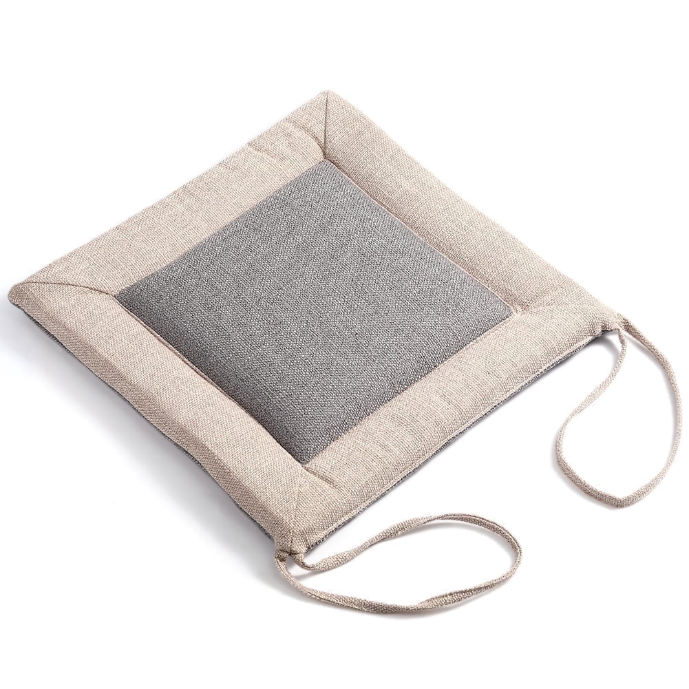 Triani Outdoor Chair Cushions (Set of 2) 16x16 Inches Patio Seat Cushions Gray Cotton Linen Square Chair Pads for Patio Furniture Garden Home Office