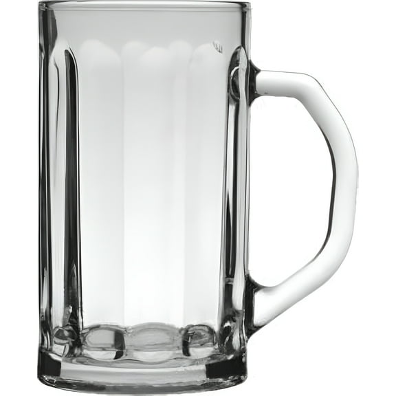 Madison - 17 Ounce Beer Mug | Thick and Heavy Glass Beer Steins – Heavy Base Prevents Tipping – Extra Large Cup Holds A Full Pint Of Beer – Set of 6 Clear Glass Beer Mugs – 3.4” x 6.2”