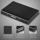 thumbnail image 3 of Portatarjetas de crédito de aluminio, portatarjetas de visita de metal delgado con bloqueo RFID, 6 ranuras para sus tarjetas de crédito, 2 piezas, negro + plateado, 3 of 5