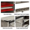 thumbnail image 3 of OKD Farmhouse Entryway Table with Sliding Barn Doors, Light Rustic Oak, 3 of 8