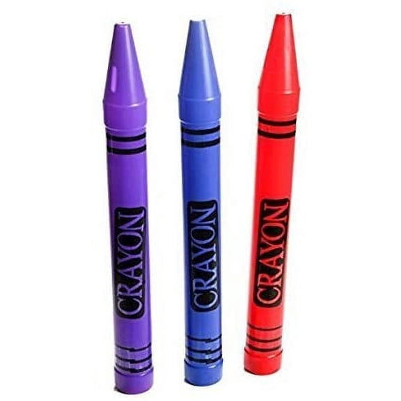 Lot of 3 - Crayon Coin Savings Banks - Measures Approximately 22.5" Tall x 2.25" Wide & deep