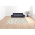 thumbnail image 2 of 10' X 13' Ivory And Grey Geometric Shag Power Loom Stain Resistant Area Rug, 2 of 5