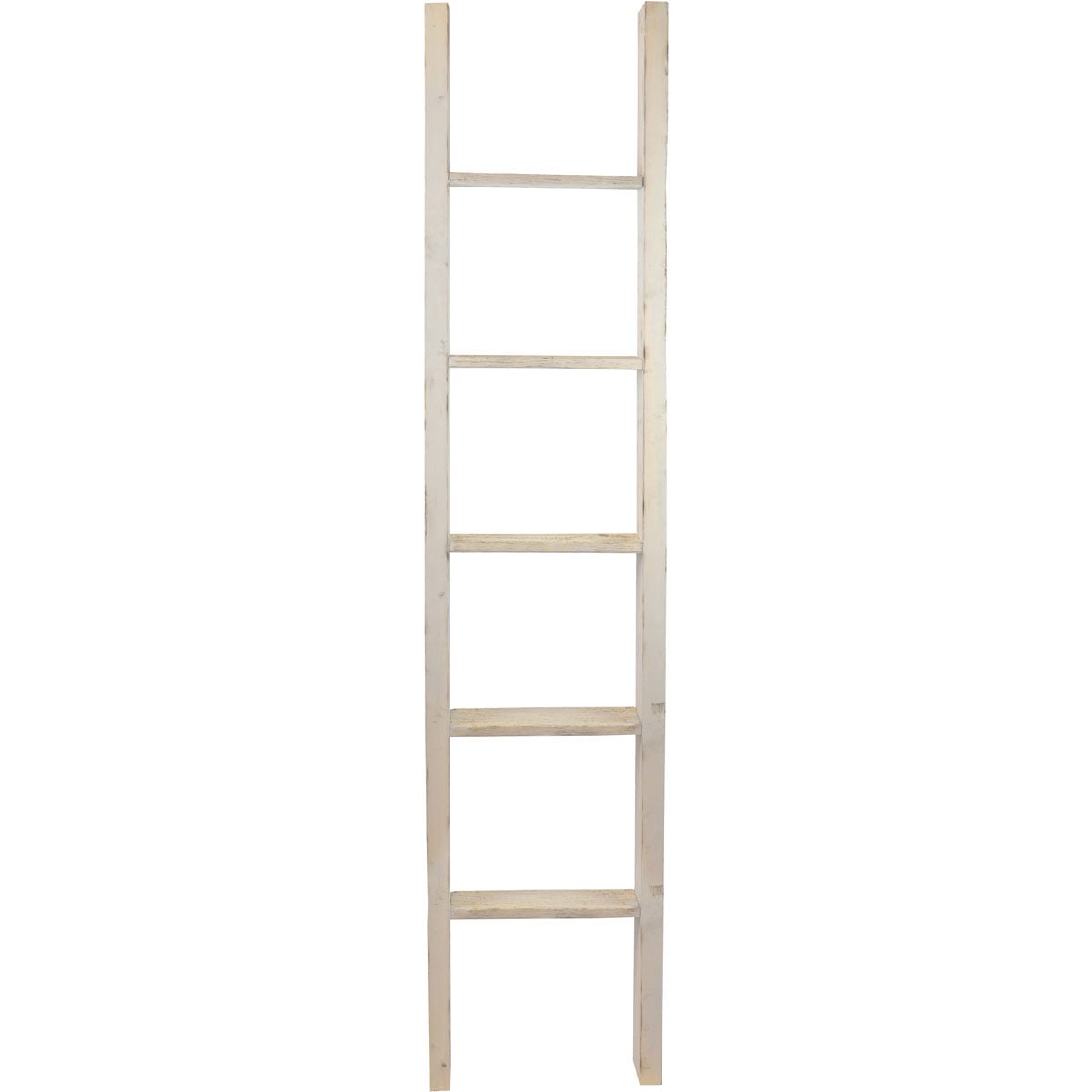 Ekena Millwork 15"W x 72"H x 3 1/2"D Vintage Farmhouse 5 Rung Ladder, Barnwood Decor Collection, Chalk Dust White