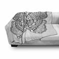 thumbnail image 3 of Folk Soft Flannel Fleece Blanket, Black and White Butterfly Design with Various Elements from Eastern Civilizations, Cozy Plush for Indoor and Outdoor Use, 50" x 70", White and Black, by Ambesonne, 3 of 6