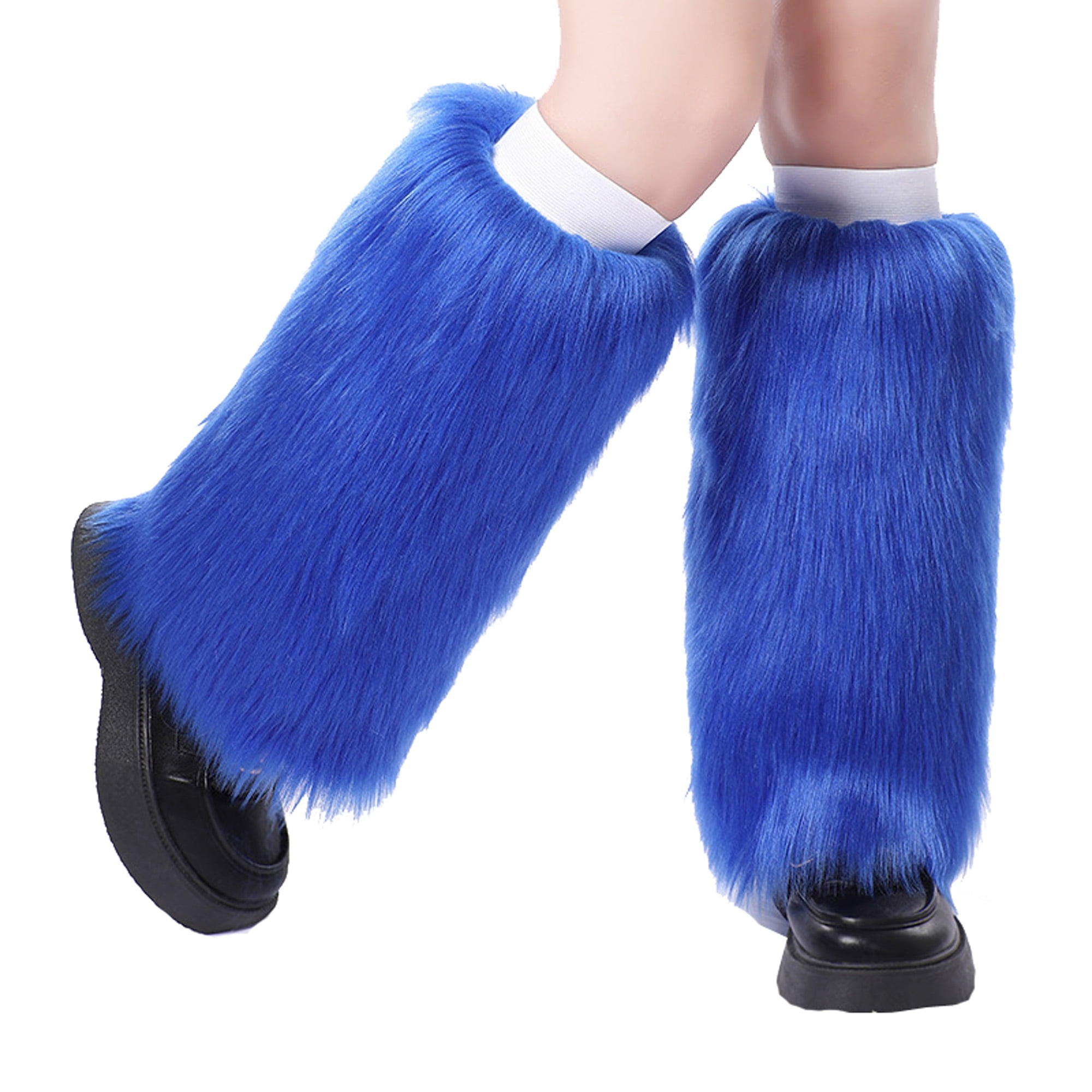 Ma&Baby Women Faux Fur Leg Warmers Shoes Cover Furry Fuzzy Long Boots Cuffs Cover Warm Boot