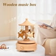 thumbnail image 2 of Wooden Carousel Music Box Handmade Rotating Horse Educational Musical Toy Home Office Desktop Decoration Ornament Kids Adults Birthday Christmas Gift, 2 of 7