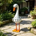 thumbnail image 6 of Metal Goose Tall Garden Statue, Porch Goose Statue, Whimsical Outdoor Duck Sculpture, Weatherproof Yard Decor for Patio Lawn, 14in, 6 of 6