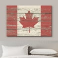 thumbnail image 3 of wall26 Canvas Print Wall Art Canadian Flag on Vintage Retro Wood Panels Pop Culture Cultural Digital Art Modern Art Traditional Colorful for Living Room, Bedroom, Office - 16"x24", 3 of 5
