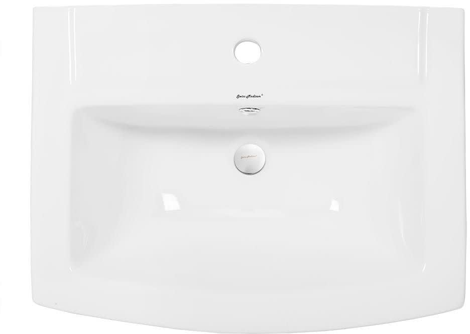 Sublime Pedestal Bathroom Sink Square Single Faucet Hole