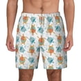 thumbnail image 2 of Picia Sea Turtle pattern Mens Swim Trunks with Compression Liner Stretch Beach Shorts Quick Dry with Zipper Pockets No-Chafing Board Shorts-Small, 2 of 9