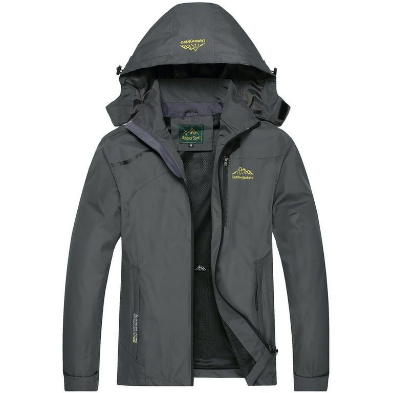 Keevoom Mens Hooded Waterproof Rain Jacket Lightweight Outdoor