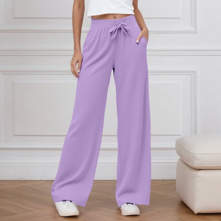 purple dress pants women Double Button Crepe Knit Bend Over Dress Pants Womens