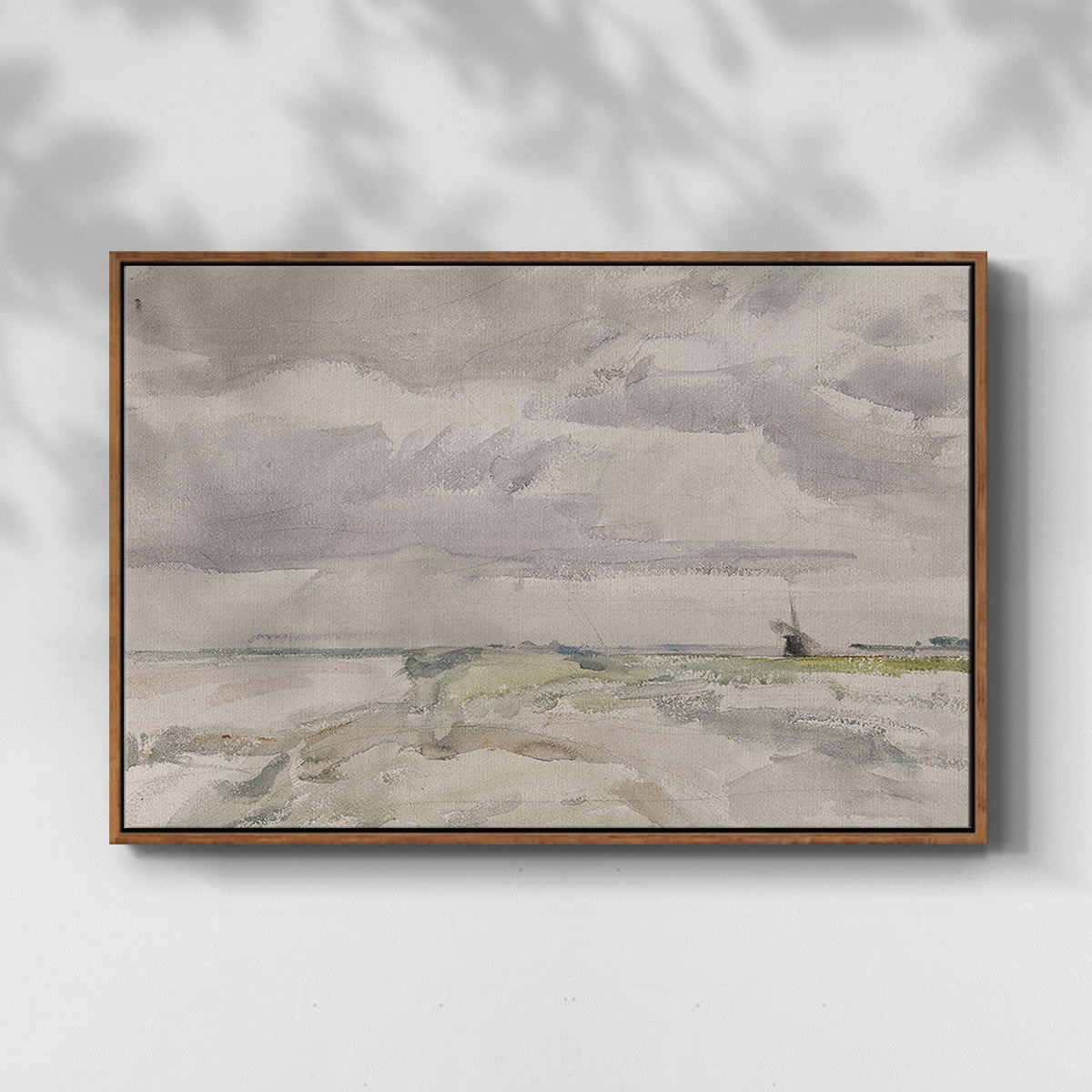 Vintage Landscape-CCCXLI By Wexford Home Framed in Walnut Wood Gallery Wrapped Canvas 17 in. x 25 in.