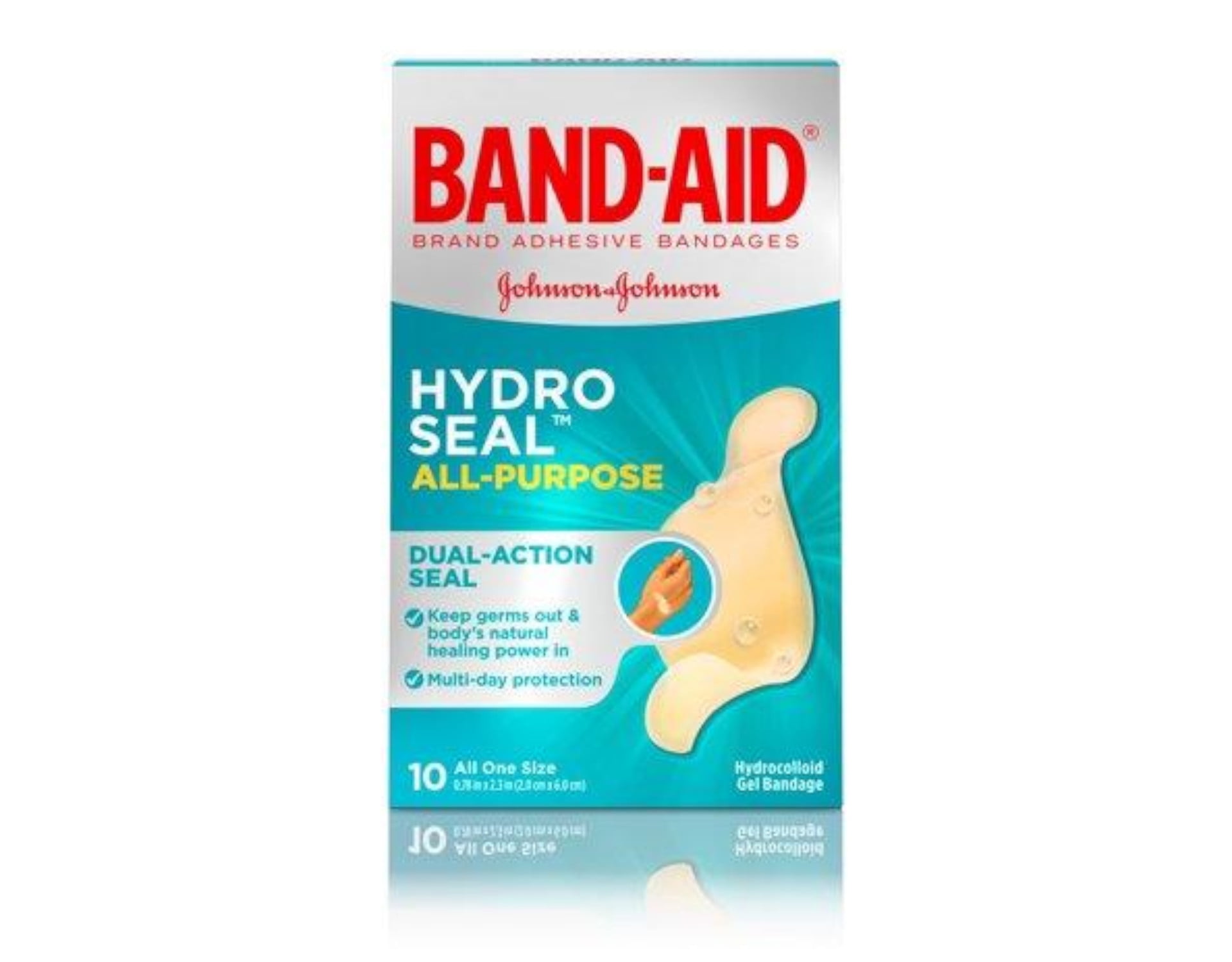 Band-Aid Hydro Seal All Purpose Dual-Action Seal Hydrocolloid Gel Bandage 10 Count