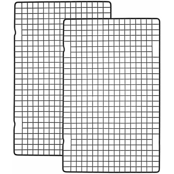 2 Pack Black Heavy Duty Wire Cooking Rack Baking Racks, 16" x 10" Nonstick Baking & Cooling Grid for Roasting, Cooking, Grilling, Drying