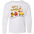 thumbnail image 3 of Inktastic Happy Thanksgiving Turkey Train with Food Long Sleeve Youth T-Shirt, 3 of 5