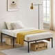 thumbnail image 3 of Durable metal platform marco de cama tamaño individual size: 14 pulgada negra, ample almacenamiento, steel slat support, no box spring, heavy-duty construction, 3 of 7