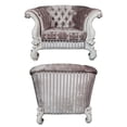 thumbnail image 3 of Acme Furniture Versailles Chair w/2 Pillows in Ivory Fabric & Bone White Finish, 3 of 5