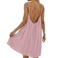 thumbnail image 6 of Women's Boho Maxi Dress Open Backless Flowy Linen Long Dresses Summer Vacation Sun Dress Pink XL, 6 of 7