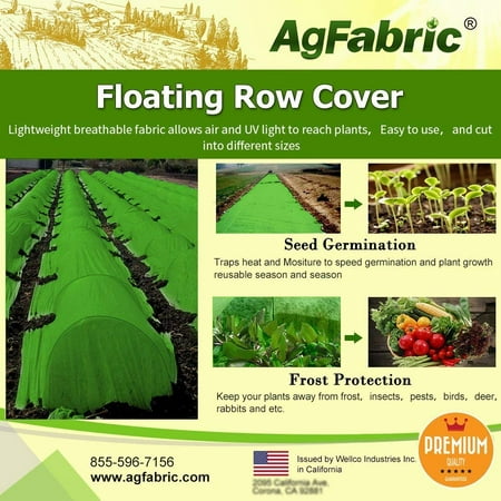 Agfabric Warm Worth Ultra-Heavy Floating Row Cover & Plant Blanket, 2.0oz Fabric of 5x10ft for Frost Protection, Harsh Weather Resistance& Seed Germination,