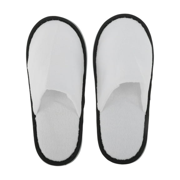 Unique Bargains 1 Pair Disposable Slippers Foldable Kids' Hotel Slippers White Black