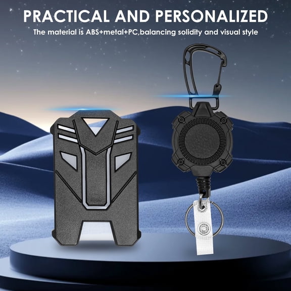 Evjurcn 2 Pack Heavy Duty Retractable Keychain,Heavy Duty Carabiner Badge Holder Retractable Clip, Tactical ID Badge Reel with 31.5” Steel Retractable Cord