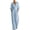 Light Blue, variant on Women's Elegant Wide Leg Jumpsuit, Deep V-Neck Half Sleeve Flowy Romper, High Waist Pleated Bodysuit, Formal Outfit for Evening Party Yellow XL