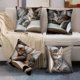 thumbnail image 1 of CaiYueKe Cute Sleeping Cat and Books Pillowcase Set of 4 Short Pile Linen Sofa Cushion Covers Decorative Throw Pillow Covers for Living Room Bedroom Home Decor Soft Comfortable Washable, 1 of 8