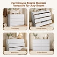 thumbnail image 5 of Hijob 6-Drawer Dresser, Modern White Dresser 47.3" Wide Sturdy Simply Chest of Drawers, Handle-Free Storage Organizer and Deep Drawers for Bedroom Living Room Entryway, White, 5 of 9