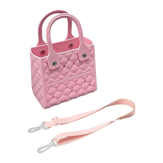 Esquirla Sac à Trous de Plage pour Femmes, Pochette de Rangement Respirante pour Piscines, Voyage, Gym, Rose