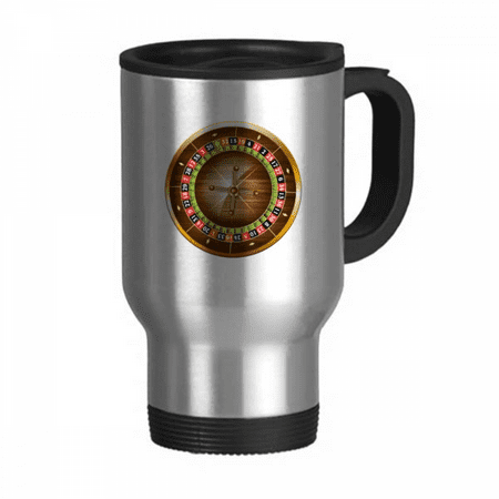 

Realistic Casino Turntable Illustration Travel Mug Flip Lid Stainless Steel Cup Car Tumbler Thermos