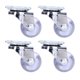 thumbnail image 2 of Ruedas giratorias de 4 piezas, ruedas industriales de PU transparente de acero inoxidable de alta resistencia, 2 of 14