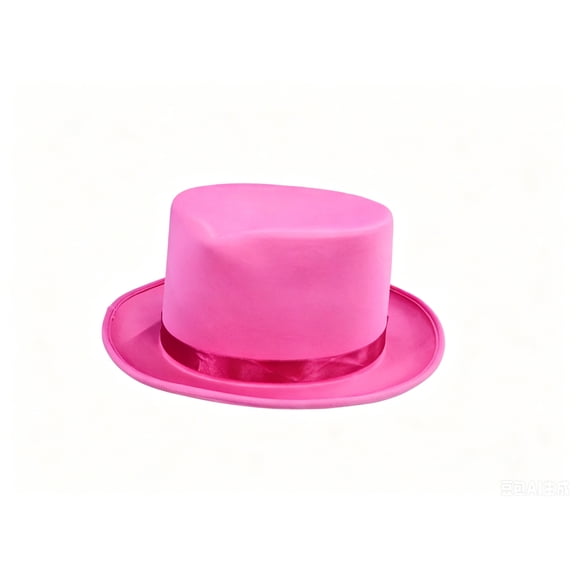 Boyscolos Top Hat for Men Women Adult, Magician Victorian Pilgrim Theatrical Clown Bowler Tailcoat, Cosplay Costume Hot Pink One Size