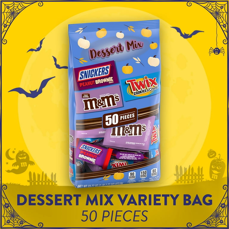  BEEQ-M&M's, Snickers and Twix Ghoulish Green Assorted Milk  Chocolate Halloween Candy Bag (110 pc.), Pack of (1) : Grocery & Gourmet  Food