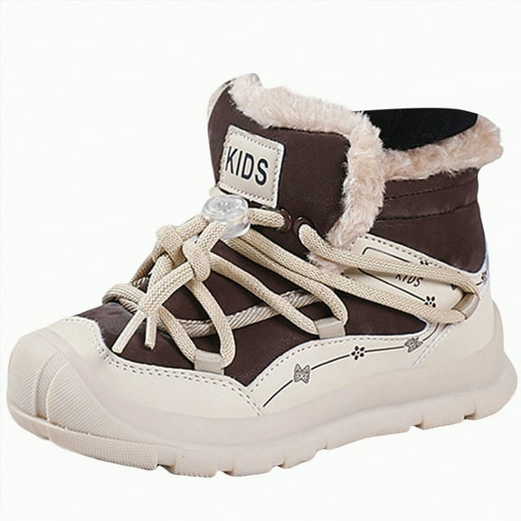 UngA Boys Girls Winter Boot Waterproof Kids Hiking Ankle Boots Cold Weather Outdoor Warm Walking Shoes Snow Boots Boy Girl (Little Kid/Big Kid),Size 13