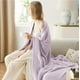 thumbnail image 3 of Manta de cama tejida supersuave de 50 x 150 cm, color morado, 3 of 7