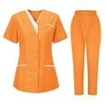 thumbnail image 1 of Enjoytime Sets for Women V-Neck Short Sleeve Shirts Long Pants Nurses Tunic Uniform Outfits Clinic Carer Protective Plus Size Clothing, 1 of 2