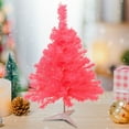 thumbnail image 4 of 2FT Artificial Christmas Tree Pink Tabletop Christmas Tree with Foldable Stand Mini Xmas Pine Tree for Party Supplies Indoor Outdoor Holiday Home Decoration Pink Christmas Decor(Pink), 4 of 5