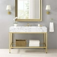 thumbnail image 3 of Modway Kingsley 50" Modern Artificial Marble Bathroom Vanity in White/Gold, 3 of 10
