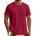 thumbnail image 6 of IhhxPro Men's Short Sleeve Summer Tee Breathable Basic Solid T-Shirt Casual Athletic Fit Lightweight Cotton Everyday Wear XXS-2XL, 6 of 8