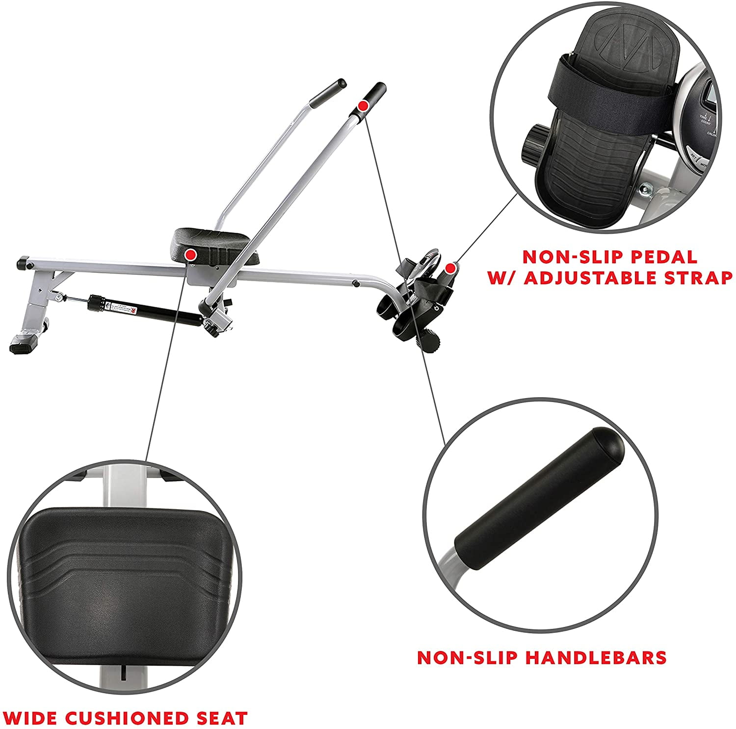 Buy Fitness Rowing Machine Rower Ergometer, with 12 Levels of