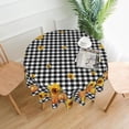 thumbnail image 5 of Buffalo Plaid Tablecloth Black and White Checkered Tablecloth Washable Reusable Pumpkin Sunflower Tablecloth Round 60 Inch for Home Party Dinner Kitchen Dining Table Decor, 5 of 6