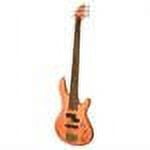 Kona Guitars KE5BN 5-String Electric Bass Guitar with Split Pickup and Custom Fit Tolex Case, Natural Gloss Wood Finish