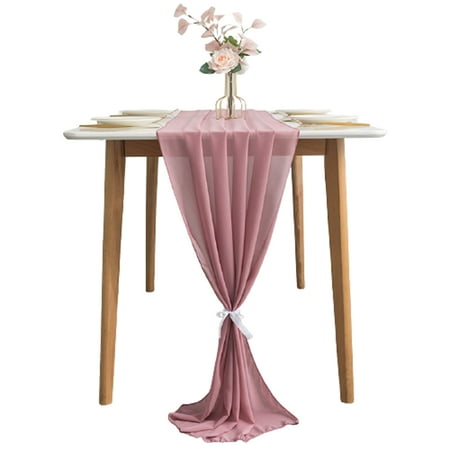 

Soft Chiffon Wedding Decor Table Runner Wrinkle Dinning Room Party Supplies