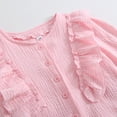 thumbnail image 6 of Girls Outfits Ruffle Trim Long Sleeve Top with Skirts Crew Neck Summer Baby Girl Clothes Pink 6-7 Years, 6 of 9