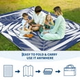thumbnail image 4 of Modern Outdoor Rug, Waterproof Outdoor Area Rugs, Reversible Plastic Straw Carpet for Deck, Porch Picnic, Balcony, Beach, Blue, 9*18 ft, 4 of 7