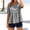 Black, variant on Summer Tops for Women Short Sleeve Grid Color Block Loose Fit Shirts Casual Going Out Top