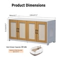 thumbnail image 2 of Garvee Litter Box Enclosure for 2 Cats, 47.2" Large Wood Hidden Litter Box Furniture for 2 Boxes with Sisal Doors and Sliding Drawers, Indoor Cat House TV Stand, 2 of 7