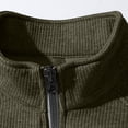 thumbnail image 3 of FRSASU Men's Sweatshirts Half Zip Mock Neck Pullover Ribbed Knit Sweatshirt Casual Slim Fit Fall Winter Tops Army Green, 3 of 8